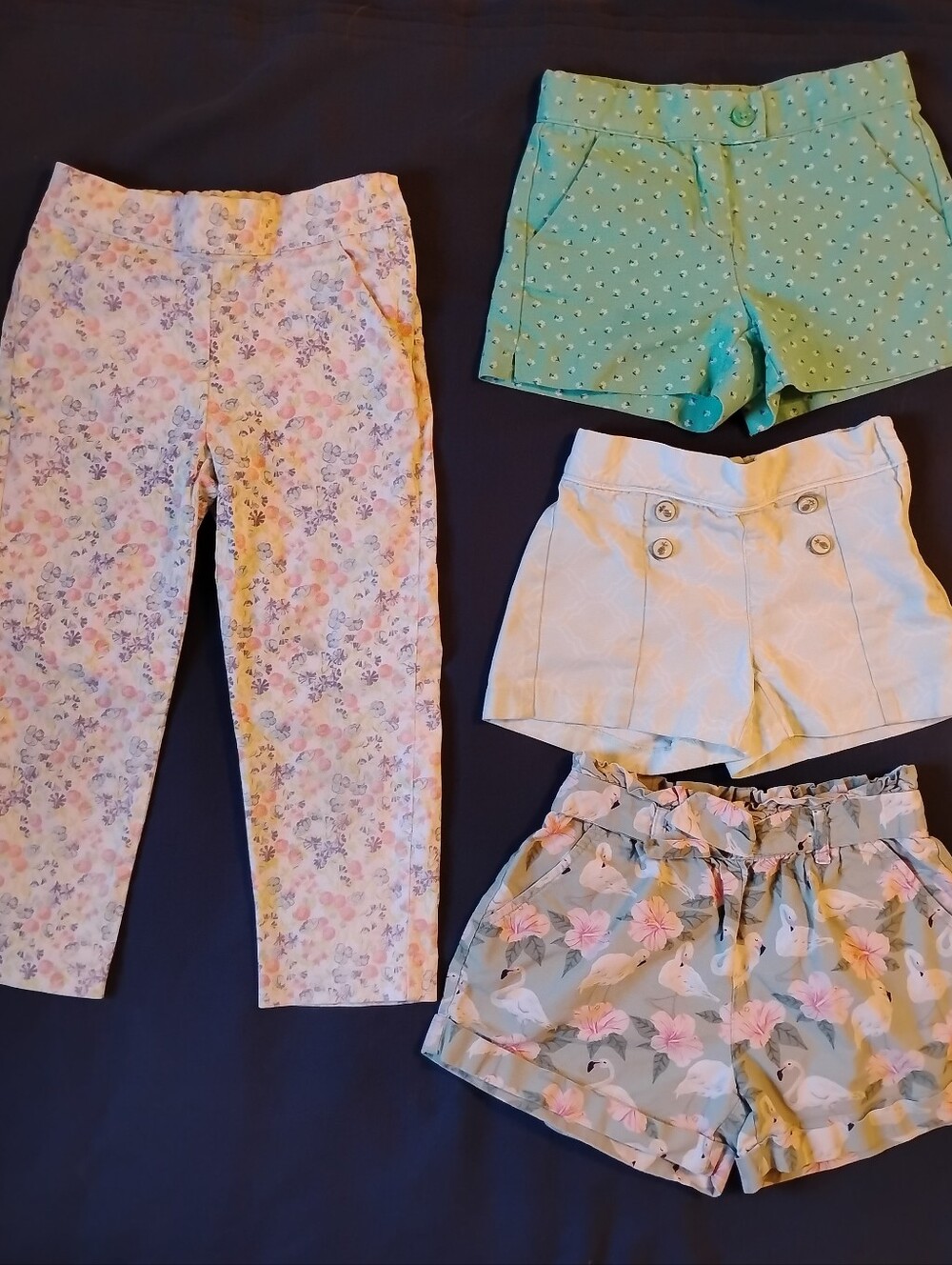 Janie Jack LOT Bottoms Shorts Crop Pant 5 6 Girl Floral Cute Preppy Play School